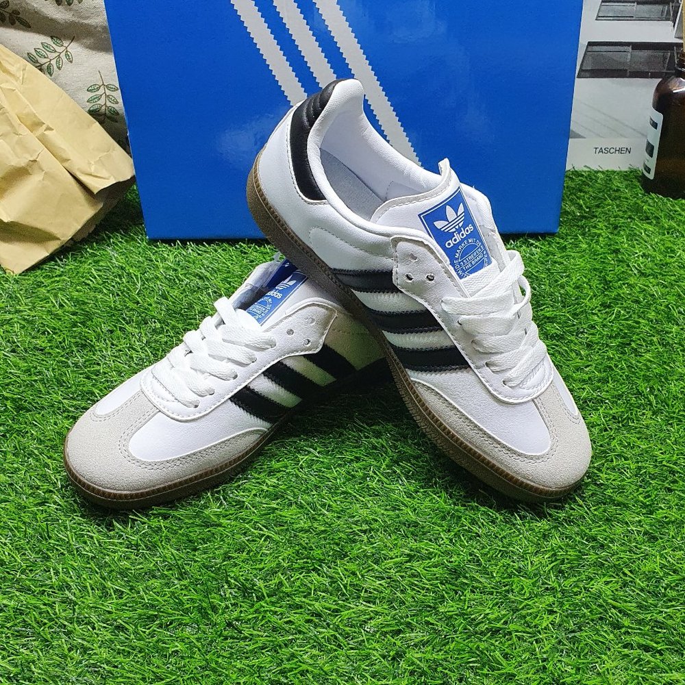Adidas Samba OG Leather Retro Sneakers White Black